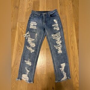 Insane oene ripped jeans distressed high waisted size 26